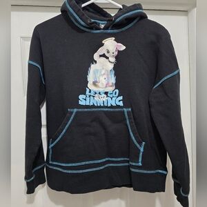 SWIXXZ Go Sinning hoodie features electric blue stitching and graphic artwork